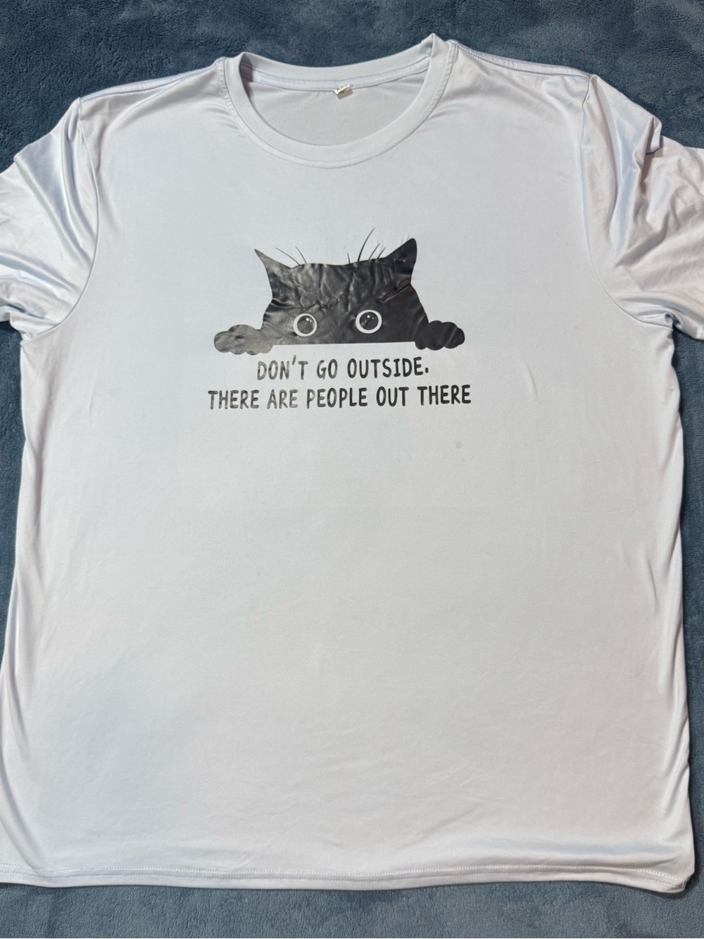White Cat Peek Graphic Tee for Cat Lovers